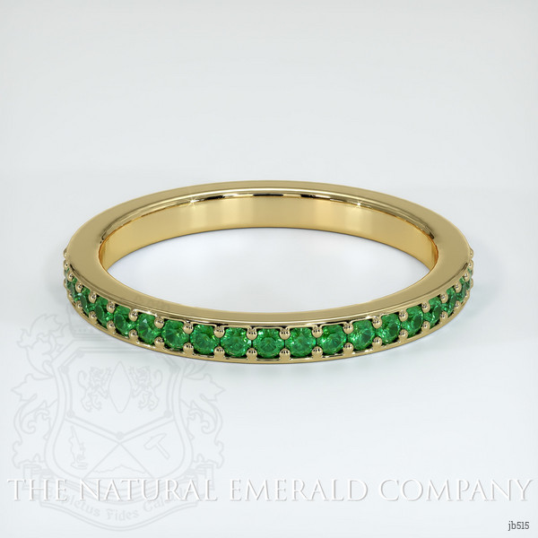 18K Yellow Gold Emerald Prong Wedding Band