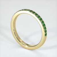 18K Yellow Gold Emerald Prong Wedding Band Image