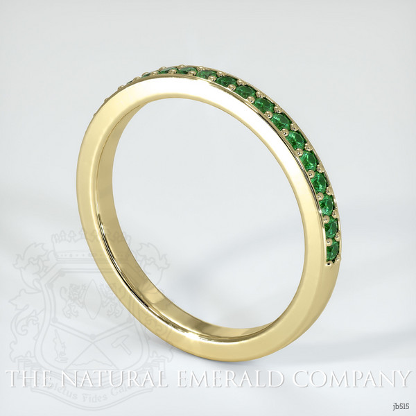 18K Yellow Gold Emerald Prong Wedding Band