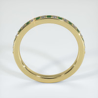 18K Yellow Gold Emerald and Diamond Prong Wedding Band Image