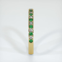 18K Yellow Gold Emerald and Diamond Prong Wedding Band Image