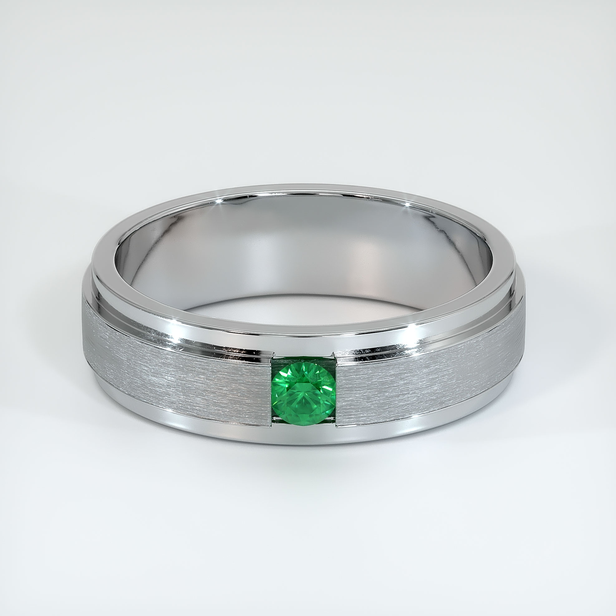 Emerald mens on sale wedding ring