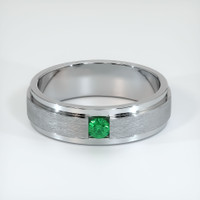 18K White Gold Emerald Men's Wedding Band Video