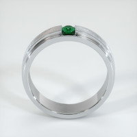 18K White Gold Emerald Men's Wedding Band Image