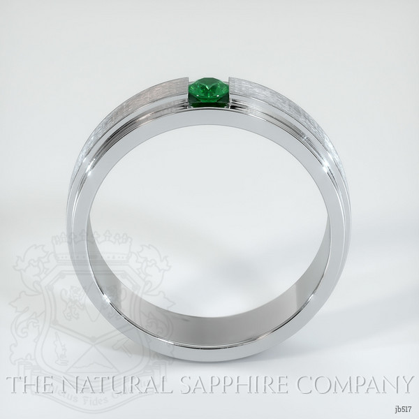 18K White Gold Emerald Men's Wedding Band