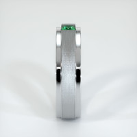 18K White Gold Emerald Men's Wedding Band Image