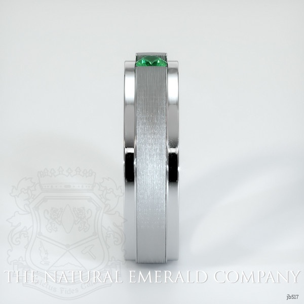 18K White Gold Emerald Men's Wedding Band