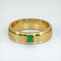 18K Yellow Gold Emerald Men's Wedding Band Video