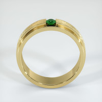 18K Yellow Gold Emerald Men's Wedding Band Image