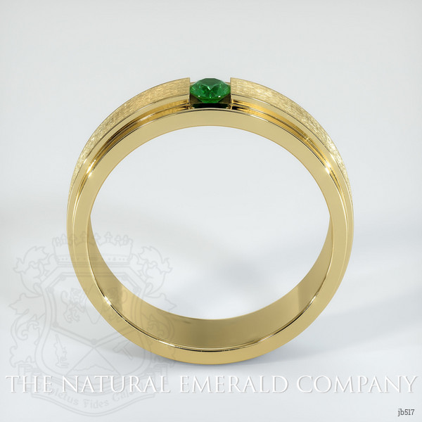 18K Yellow Gold Emerald Men's Wedding Band