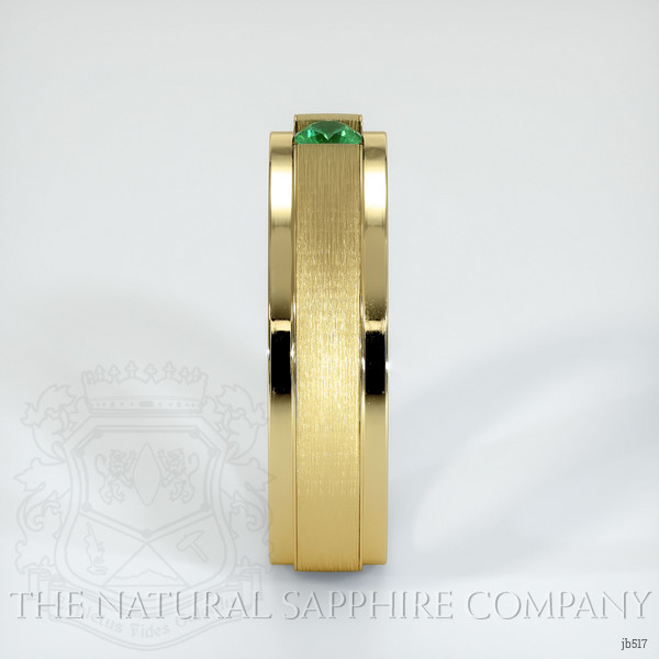 18K Yellow Gold Emerald Men's Wedding Band