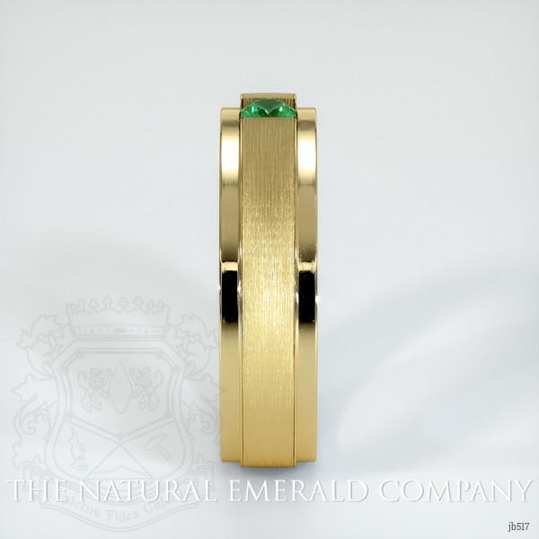18K Yellow Gold Emerald Men's Wedding Band