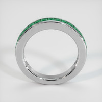 18K White Gold Emerald Channel Wedding Band Image
