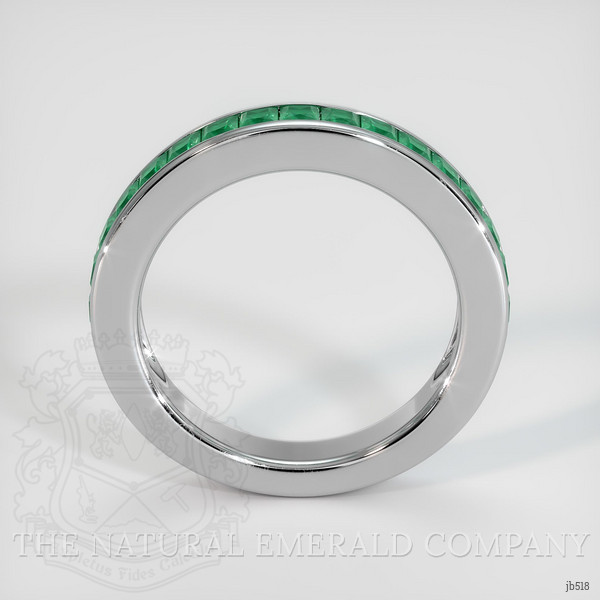 18K White Gold Emerald Channel Wedding Band