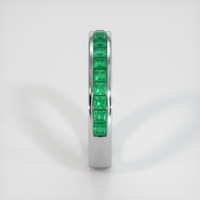 18K White Gold Emerald Channel Wedding Band Image