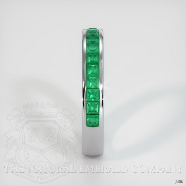 18K White Gold Emerald Channel Wedding Band