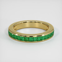18K Yellow Gold Emerald Channel Wedding Band Video