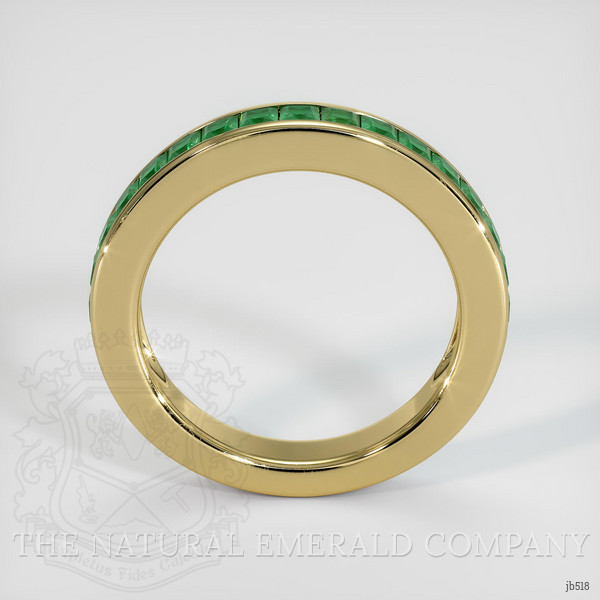 18K Yellow Gold Emerald Channel Wedding Band