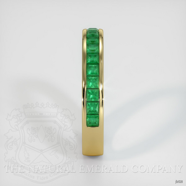 18K Yellow Gold Emerald Channel Wedding Band