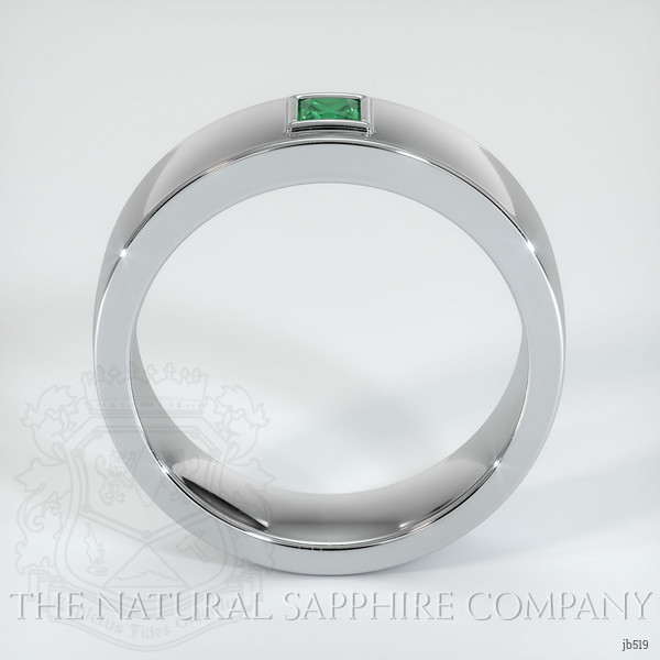 Platinum 950 Emerald Men's Wedding Band