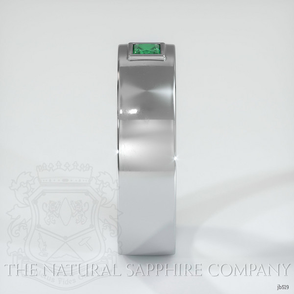 Platinum 950 Emerald Men's Wedding Band