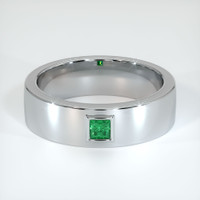18K White Gold Emerald Men's Wedding Band Video