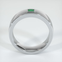 18K White Gold Emerald Men's Wedding Band Image