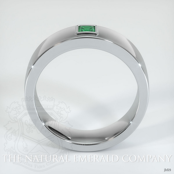 18K White Gold Emerald Men's Wedding Band