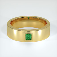 18K Yellow Gold Emerald Men's Wedding Band Video