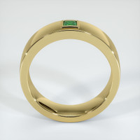 18K Yellow Gold Emerald Men's Wedding Band Image
