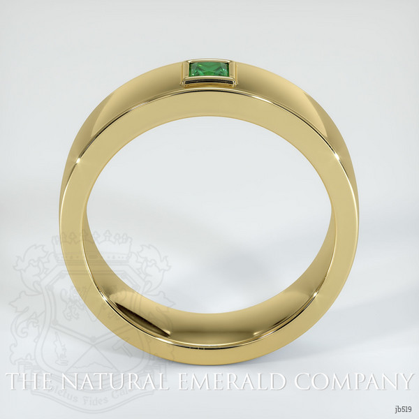 18K Yellow Gold Emerald Men's Wedding Band