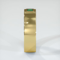 18K Yellow Gold Emerald Men's Wedding Band Image