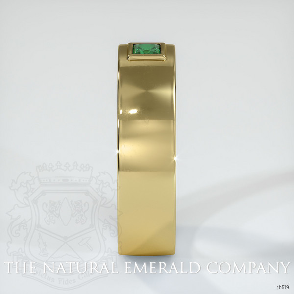 18K Yellow Gold Emerald Men's Wedding Band