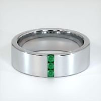 18K White Gold Emerald Men's Wedding Band Video