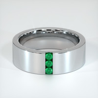 18K White Gold Emerald Men's Wedding Band Video