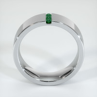 18K White Gold Emerald Men's Wedding Band Image
