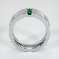 18K White Gold Emerald Men's Wedding Band Image