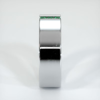 18K White Gold Emerald Men's Wedding Band Image