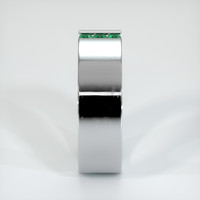 18K White Gold Emerald Men's Wedding Band Image
