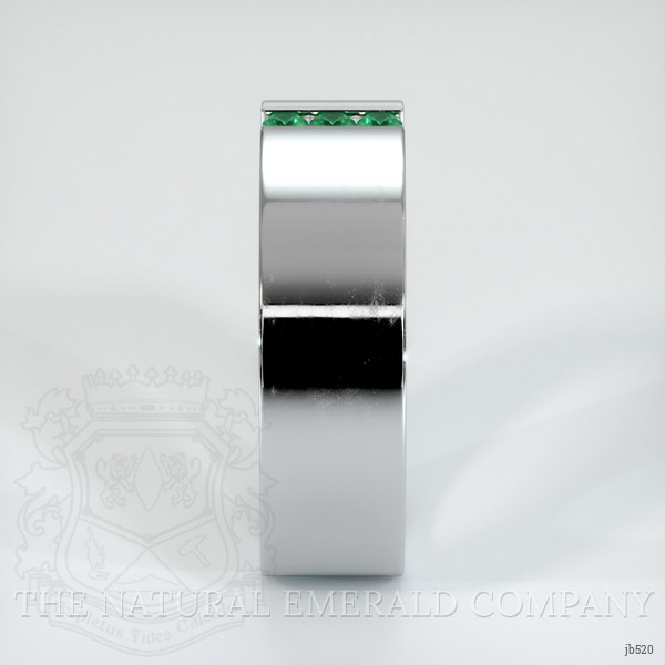 18K White Gold Emerald Men's Wedding Band