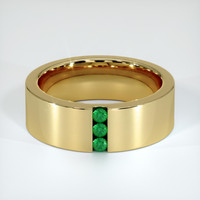 18K Yellow Gold Emerald Men's Wedding Band Video