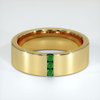 18K Yellow Gold Emerald Men's Wedding Band Video