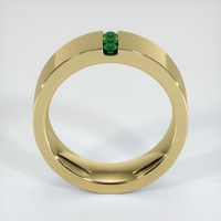 18K Yellow Gold Emerald Men's Wedding Band Image