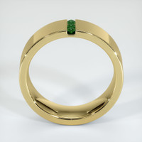 18K Yellow Gold Emerald Men's Wedding Band Image