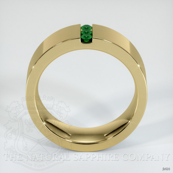 18K Yellow Gold Emerald Men's Wedding Band