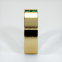 18K Yellow Gold Emerald Men's Wedding Band Image