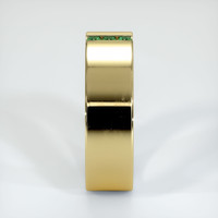 18K Yellow Gold Emerald Men's Wedding Band Image