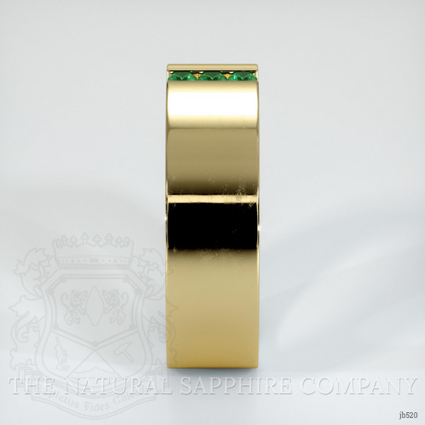 18K Yellow Gold Emerald Men's Wedding Band