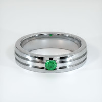 18K White Gold Emerald Men's Wedding Band Video