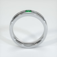 18K White Gold Emerald Men's Wedding Band Image